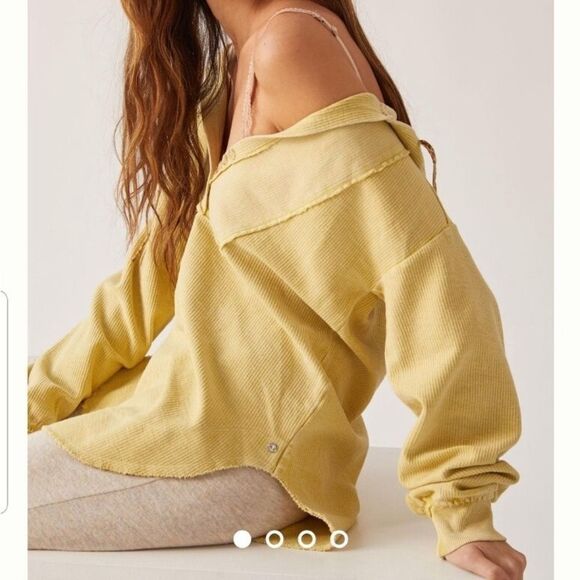 Anthropologie Pilcro Cotton V neck Hoodie Top Oversized XS - Picture 2 of 10